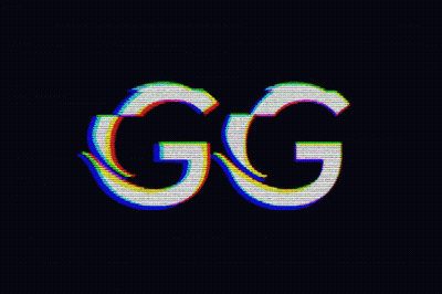 GG Letters Glitch Effect GIF