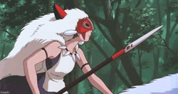Ghibli Princess Riding Her Horse GIF