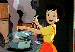 Ghibli Satsuki Is Cooking GIF