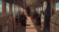 Ghibli Spirited Away Bus Scene GIF