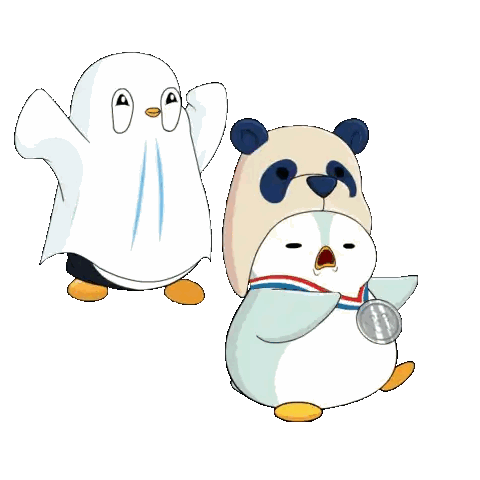 Ghost And Panda Holding Medal Sticker