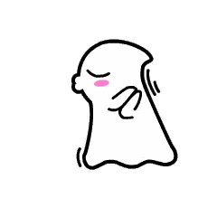 Ghost Blowing Kiss With Hearts Sticker