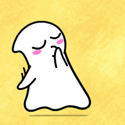 Ghost Blowing Kisses To Skull GIF