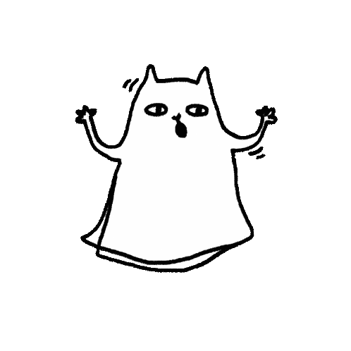 Ghost Cat Drawing Sticker