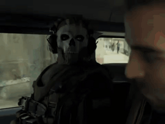 Ghost Cod Sitting Still Inside A Moving Car GIF