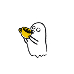 Ghost Drinking Espresso GIF