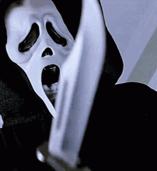 Ghost Face Holding A Knife GIF