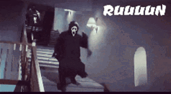 Ghost Face On The Stairs GIF