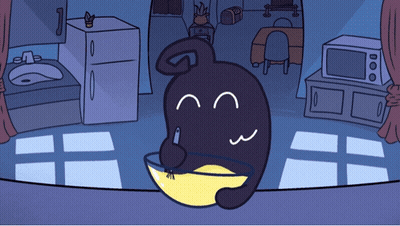 Ghost Holding Bowl Of Food GIF