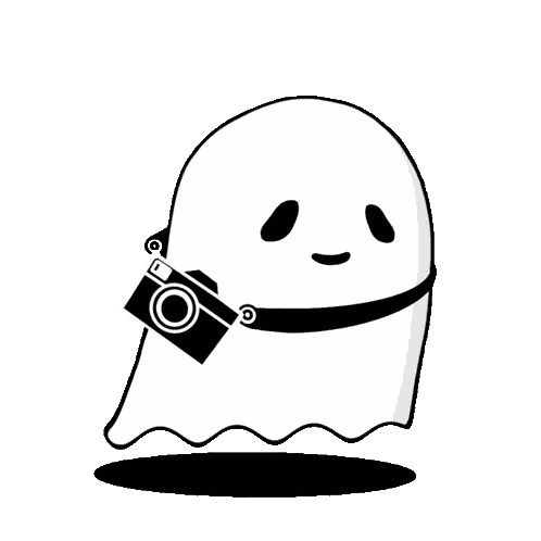 Ghost Holding Camera Sticker