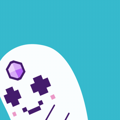 Ghost Holding Crown With Purple Stone GIF