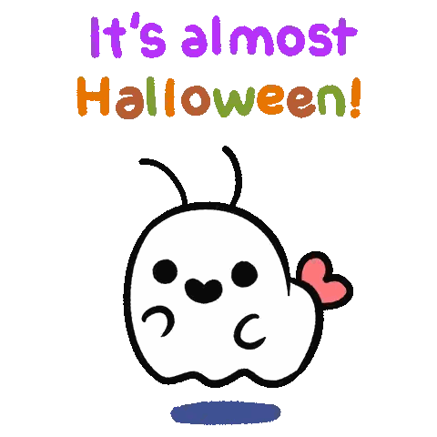 Ghost Holding Heart Saying Almost Halloween Sticker