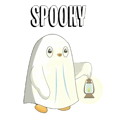 Ghost Holding Lantern Spooky Sticker