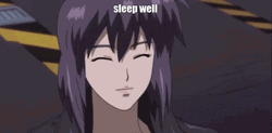 Ghost In The Shell Kusanagi Smiling Sleep Well GIF