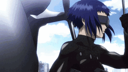 Ghost In The Shell Powerful Kusanagi Landing GIF