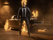 Ghost Rider Car On Fire GIF