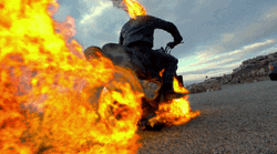 Ghost Rider On Fire Riding  GIF