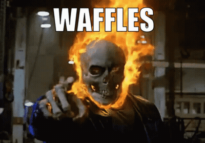 Ghost Rider Saying Waffles GIF