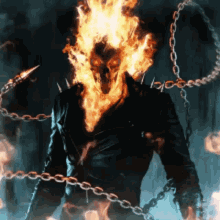 Ghost Rider Staring With Fiery Eyes GIF