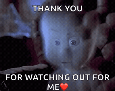 Ghost Saying Thank You For Watching Out For Me GIF