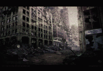 Ghost Town With Shattered Structures GIF