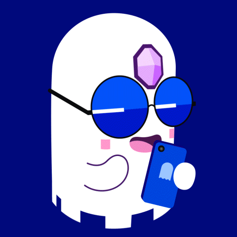Ghost Wearing Sunglasses Holding Cellphone GIF
