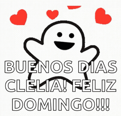 Ghost With Hearts Saying Buenos Dias Clelia Feliz Domingo GIF