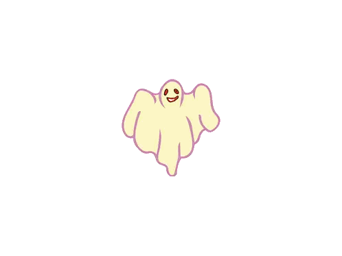 Ghost With Red Eyes And Smile Sticker