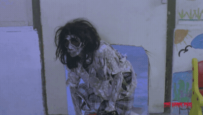 Ghost With Scary House Text GIF