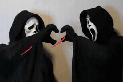 Ghostface And Scream Making Heart GIF
