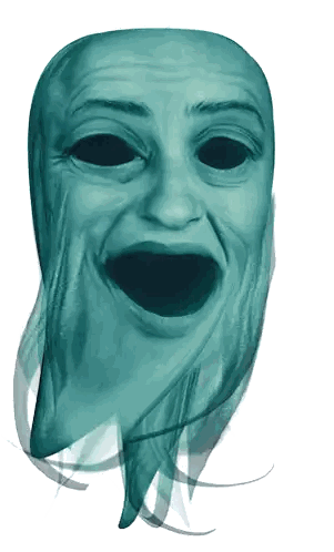 Ghostly Face With Wide Open Mouth Sticker