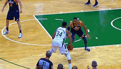 Giannis Antetokounmpo Cross Over Dunk GIF