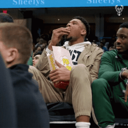 Giannis Antetokounmpo Eating Popcorn GIF
