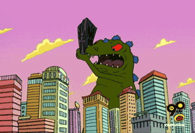 Giant Dinosaur Holding Sword Over City With 90