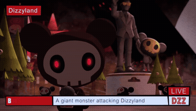 Giant Monster Attacking Dizzyland Live Report GIF