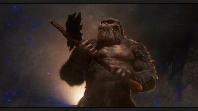 Giant Monster Holding Spear GIF