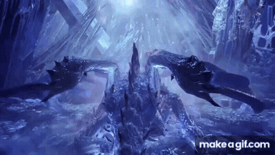 Giant Monster Swimming In Cave GIF