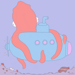 Giant Octopus Squeezing A Submarine GIF