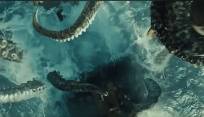Giant Octopus Swimming In Ocean GIF
