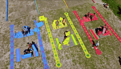 Giant Puzzle Pieces CBS Survivors GIF