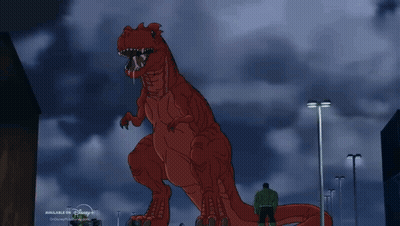 Giant Red Dinosaur With Disney Logo GIF