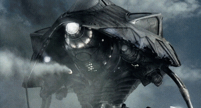Giant Robot Flying With Smoke From Mouth