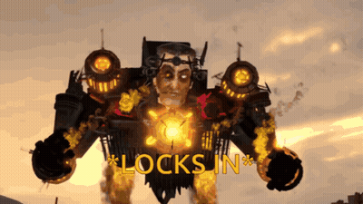 Giant Robot Saying Locks In GIF