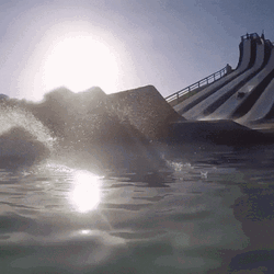 Giant Waterslide Overshooting Ejection Fail GIF