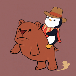 Giddy Up Penguin On Bear GIF