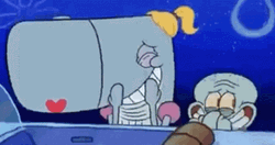 Giggling Squidward And Pearl GIF
