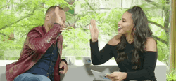 Giggly Cuba Gooding Jr High Five GIF