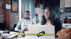Giggly Office Lady Happy Kwanzaa GIF