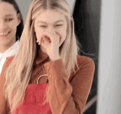Gigi Hadid Chuckling GIF