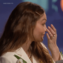 Gigi Hadid Wiping Her Tears GIF